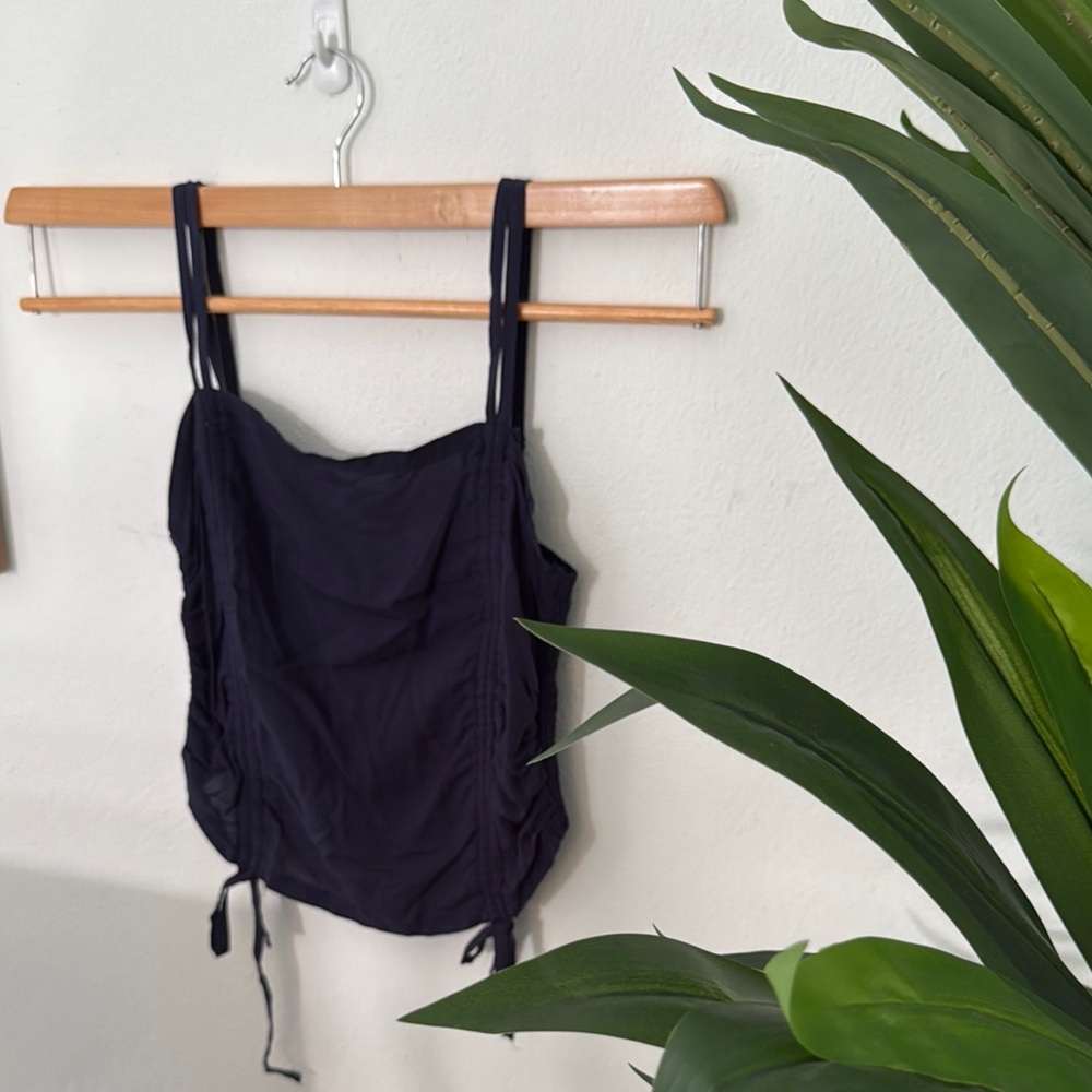 Black Ruched Tank Top